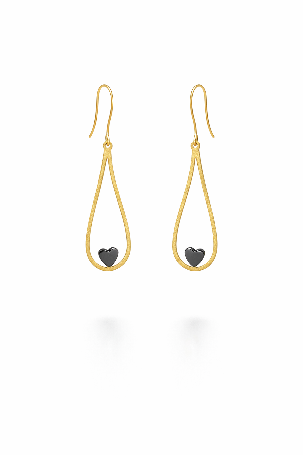 Ασημένια σκουλαρίκια σταγόνα με καρδιά 925