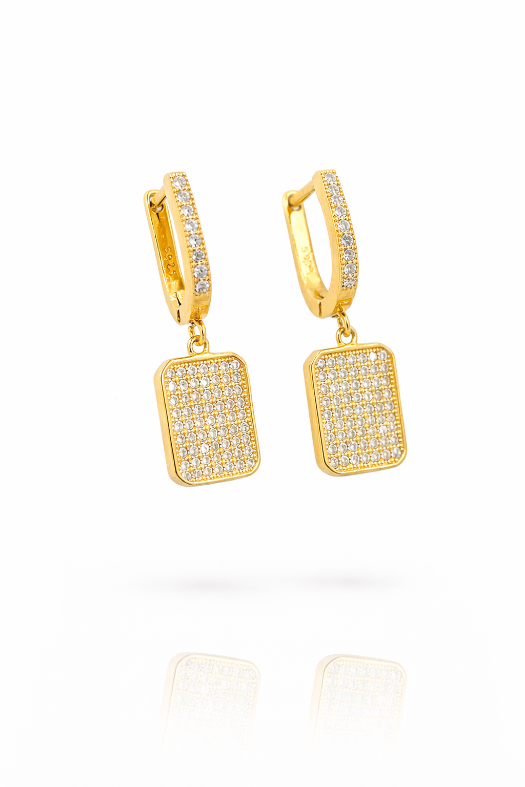 Ασημένια σκουλαρίκια pave με ζιργκόν 925