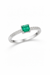 B55F4C3B-3C61-4ABD-A4E3-631F5F5A905C κομψό δαχτυλίδι με σμαράγδι και ζιργκόν