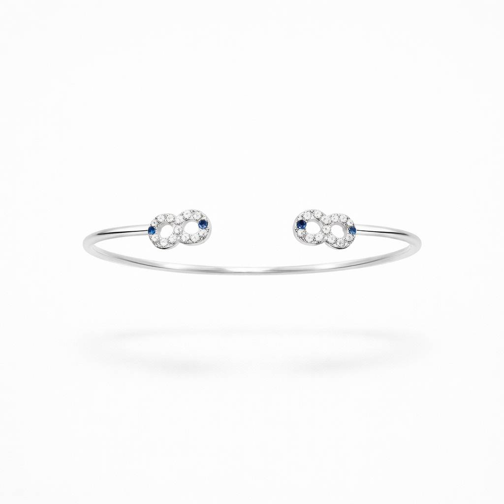 ασημένια γυναικεία χειροπέδα άπειρο από ασήμι 925