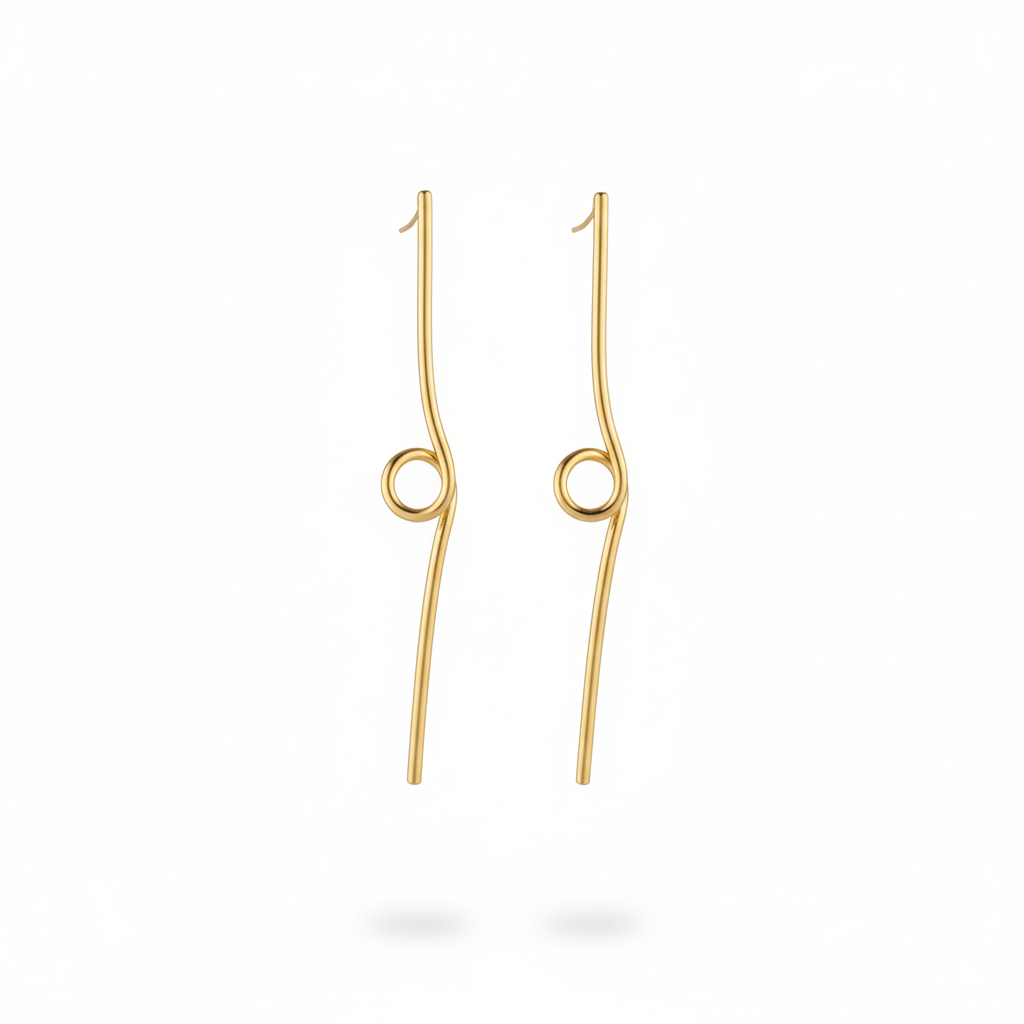 Ασημένια σκουλαρίκια γραμμικό σχέδιο 925