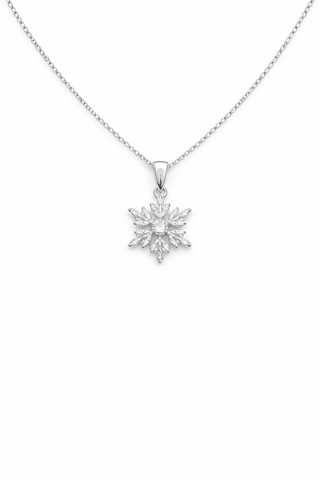 Ασημένιο γυναικείο κολιέ χιονονιφάδα από ασήμι 925