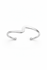 Ασημένια γυναικεία χειροπέδα με καμπύλη από ασήμι 925