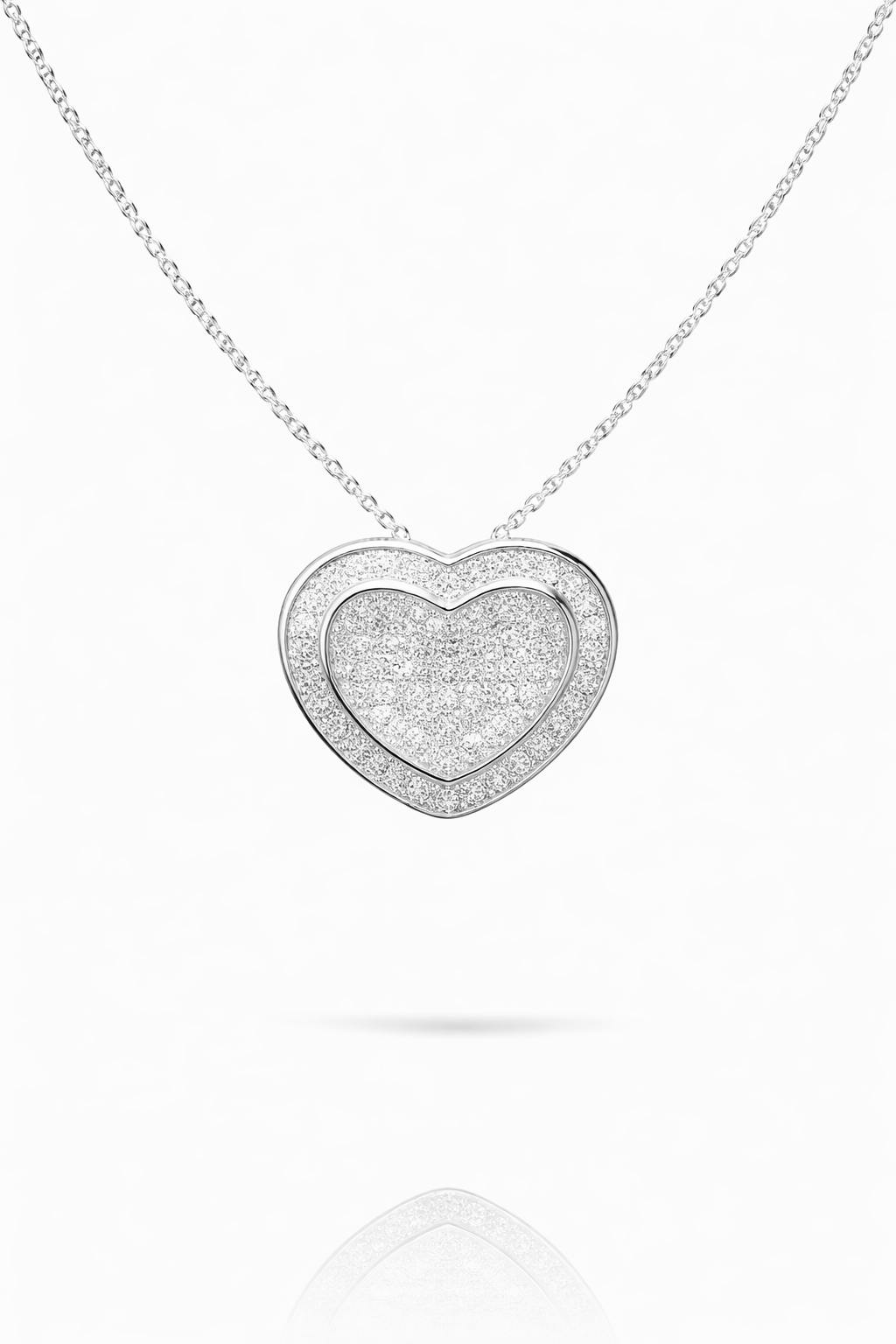 8964F32A-085C-4DE2-A125-C7FB31642472 Ασημένιο γυναικείο κολιέ καρδιά με ζιργκόν 925