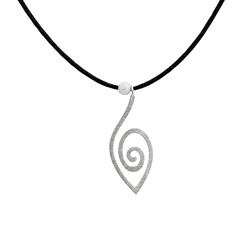 D35C30DB-3631-4334-9ACD-3C4DF64BE728 Ασημένιο γυναικείο κολιέ σπείρα φύλλο 925