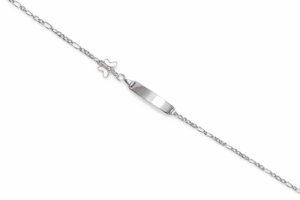 Παιδική ασημένια ταυτότητα βραχιόλι 925 με πεταλούδα για κορίτσι