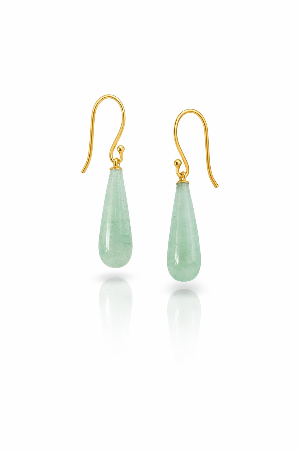 Ασημένια σκουλαρίκια σταγόνα με πέτρα αβεντουρίνη 925