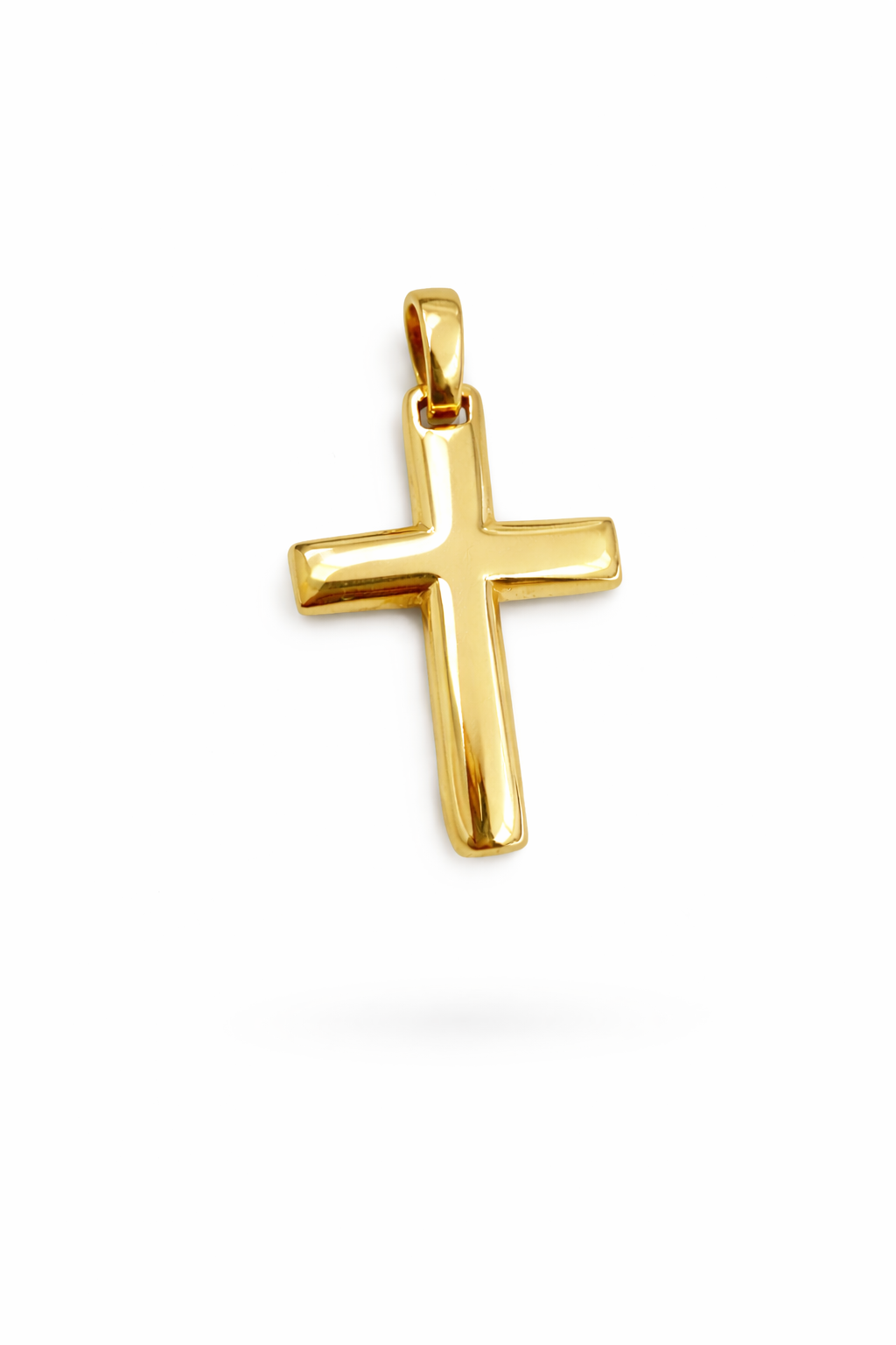 χρυσός βαπτιστικός σταυρός λουστρέ minimal