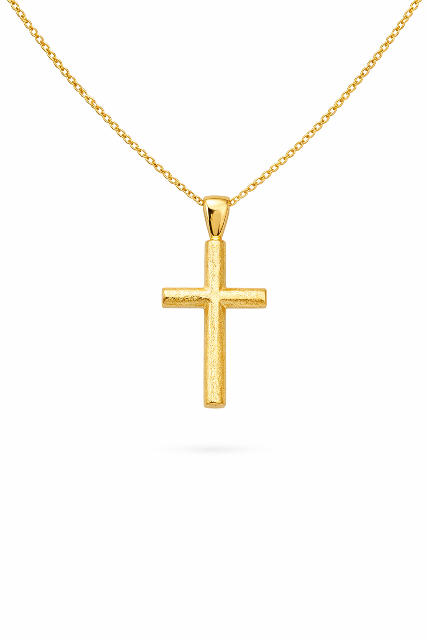 χρυσός βαπτιστικός σταυρός σαγρέ